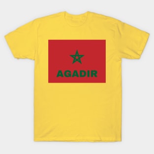 Agadir City in Moroccan Flag T-Shirt